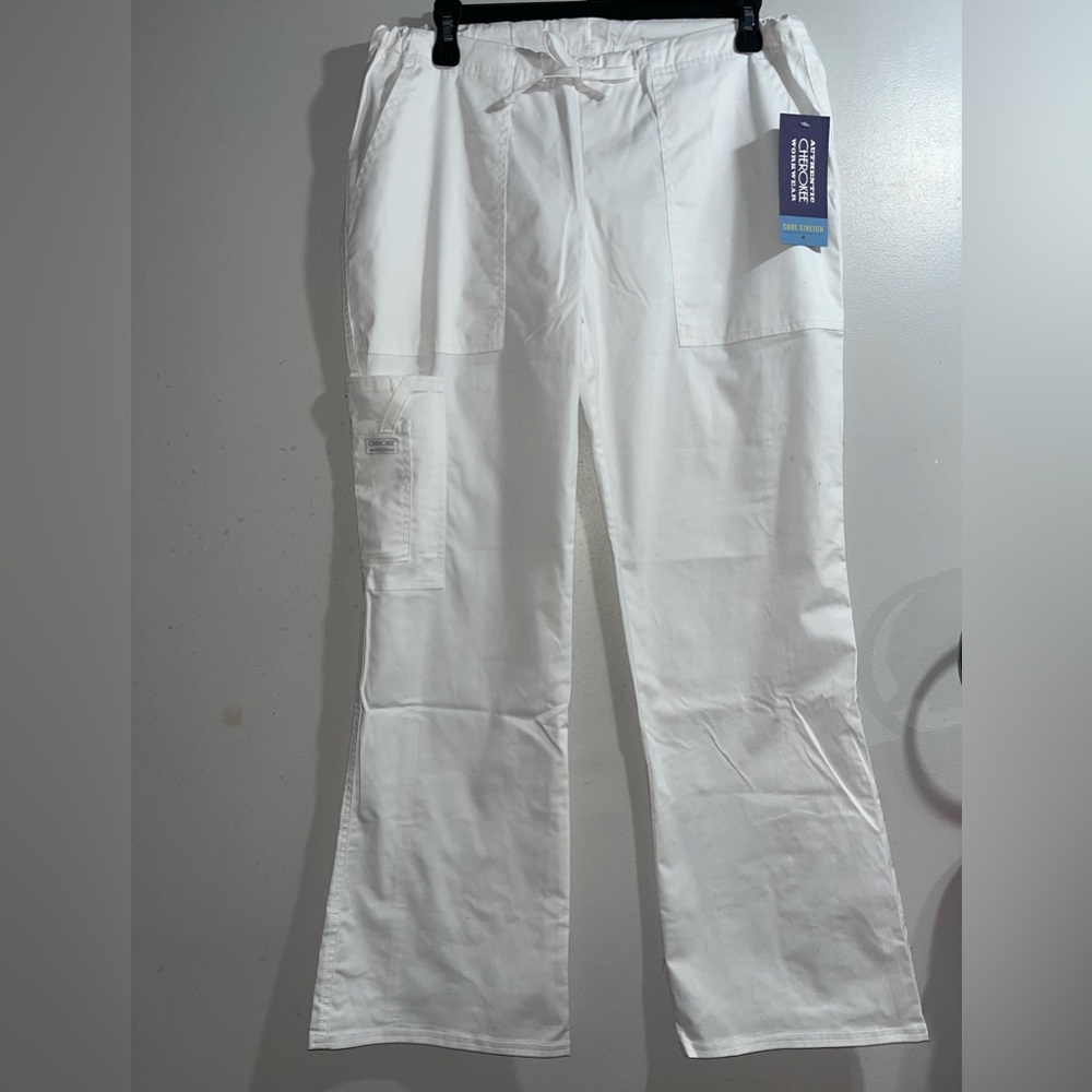 Cherokee Workwear Core Stretch Women's Mid Rise Drawstring Cargo Scrub Pant